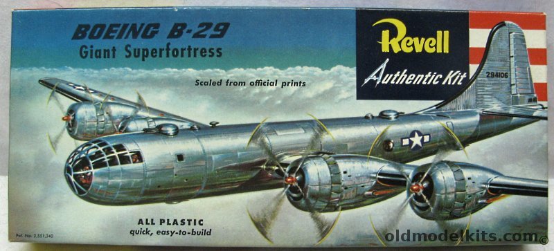 Revell 1/135 B-29 Giant Superfortress - Pre 'S' Kit- Great Britain Issue, H208 plastic model kit